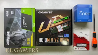 intel Core i5 12400F GIGABYTE H610M H V2 DDR4 ZOTAC GTX1650 Simple Gaming PC Build