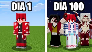 SOBREVIVI 100 DIAS NO MINECRAFT DEMON SLAYER - O FILME