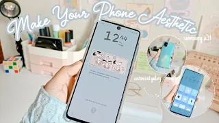 How to make your android phone (Samsung a51)aesthetic| blue theme 💙🐋| Jan