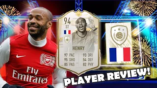 ICON MOMENTS SBC! 94 PRIME ICON MOMENTS HENRY PLAYER REVIEW! (ICON SBC THIERRY HENRY) - FIFA 21