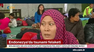 Endonezya'da tsunami geride işte bu görüntüleri bıraktı