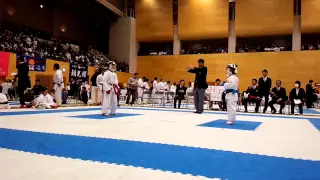 2015道場選抜 1・2年女子組手 万優 準決勝 Kumite by Mahiro(blue, 8-year-old girl)