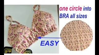 इससे जायदा आसान तरीका हो ही नहीं सकता-one circle one cut -full coverage bra making at home .36,38,40