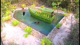 Amazing Build Beautiful Swimming Pool  around Boat House