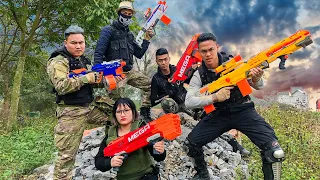 Superheroes Nerf: Girl SEAL X-Shot Nerf Guns Fight Against Criminal Group Defeat Bad Guys + More