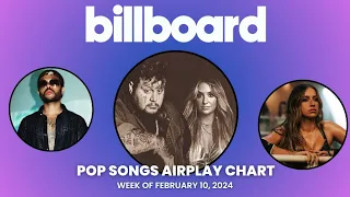 Billboard Pop Songs Airplay Top 40 | Week Of February 10, 2024