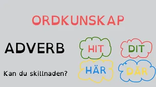 How To Learn Swedish ORDKUNSKAP Här/där  Hit/dit (repris)