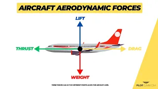Lift, Weight, Drag, Thrust Of an Aircraft. [4 Aerodynamic Forces Aviation]