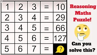 123=10 234=29 345=66 456=127 567=? Reasoning Maths Puzzle|| Can you solve this logical Maths Puzzle?