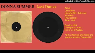 Donna Summer - Last Dance (Acetate Version - Different Edits & Samples)