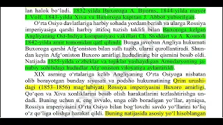 9-sinf. Õzb tarixi. 6-mavzu:Rossiya imperiyasi tomonidan õrta osiyoni bosib olish xarakatlari.