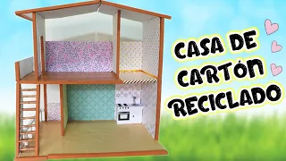 CASA DE CARTÓN RECICLADO ♻️🏠 MANUALIDADES DIY