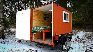 Camping in a TINY CAMPER in FRESH SNOW!