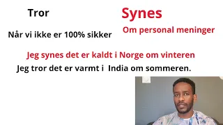 norsk- tigrigna grammatikk- synes, tror og tenker.