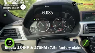 292HP & 432NM CHIPPED BMW 320i / 420i (B48) Stock vs Tuned acceleration | BERKPerformance Chiptuning