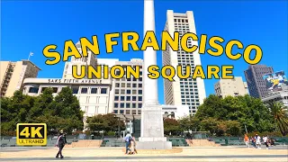 Walking Downtown San Francisco - Union Square | Labor Day 2021 California USA [4K 60 UHD]