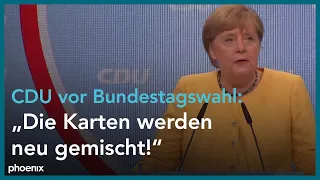 Kanzlerin Angela Merkel beim Wahlkampfauftakt von CDU und CSU in Berlin