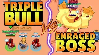 TRIPLE BULL VS ENRAGED BOSS :: Trolling Boss | Brawl Stars Funny Gameplay