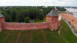 Великий Новгород с высоты птичьего полета, 4k