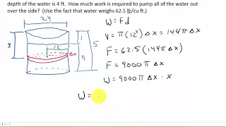 Calculus Work Pump Water From a Circular Swimming Pool