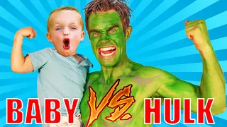 Baby vs Hulk Superhero Babysitter!