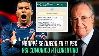 EL MENSAJE de MBAPPÉ con el que RECHAZÓ al REAL MADRID, OFICIALMENE RENUEVA con el PSG