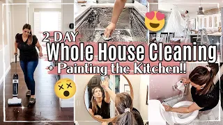 2 DAY WHOLE HOUSE CLEAN WITH ME + PAINTING OUR KITCHEN CABINETS :: 2023 Cleaning Motivation