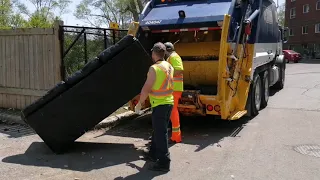 Huge Garbage collection in Ottawa with a rear load garbage truck crushing bulk items episode 2