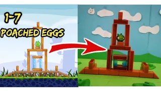 Angry Birds Classic game Level with Mattel pieces. Poached Eggs 1-7. Part 1.