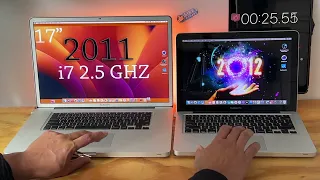 2012 Macbook pro 13" i5 vs 2011 Macbook Pro 17" i7 performance Comparison