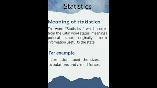 Statistics meaning #Statistics #Statisticsmeaning