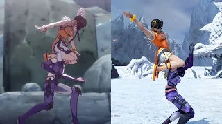 Anime VS Game | Tekken Animated Moves Comparison