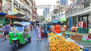 [4K] Bangkok Morning Walk - Silom Soi 20 Street Food Market (Mar 2021)