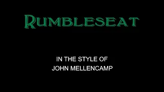 John Mellencamp - Rumbleseat - Karaoke - With Backing Vocals