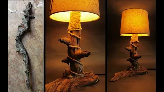 Night Lamp - Old DriftWood ! DIY. Reclaimed Wood. Vintage LAMP! Part 2.