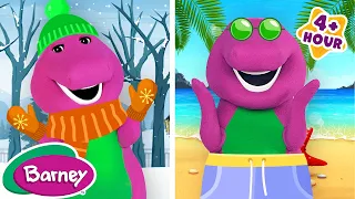 Hot and Cold | Changing Seasons for Kids | NEW COMPILATION | Barney the Dinosaur