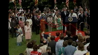 Cuts of State Arrival Ceremony for President Jayewardene of Sri Lanka on June 18, 1984