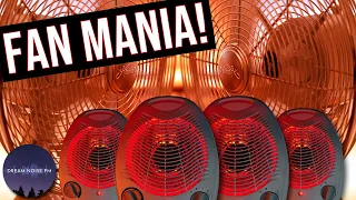 2 OSCILLATING FANS & 4 ROOM HEATERS - FAN NOISE FOR SLEEPING 😴 | BLACK SCREEN