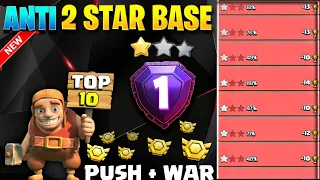 TOP 10 Anti 2 Star Th15| Th15 War, Legend & Cwl Base with Link 2023-Coc