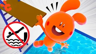 Cueio the Bunny show the safety rules in the pool | Water Park | Cueio Cartoons for Kids S01E17