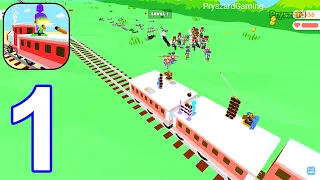 Train Defence 3D - Gameplay Walkthrough Part 1 Levels 1-2 Stick Train Shooter Defense (iOS, Android)