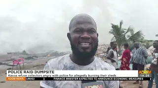 Kasoa refuse collectors angry with police for allegedly burning their sheds – Adom TV News (24-3-22)