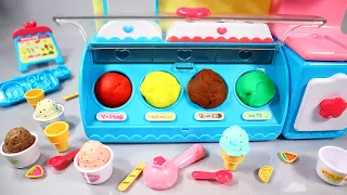 9 Minutes Satisfying with Unboxing Ice Cream Shop Play Doh Miniature Dough Set Store ASMR