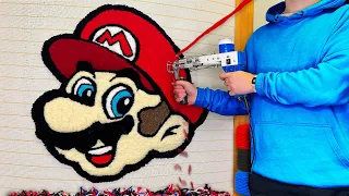 ASMR Rug Tufting | Mario Face Rug (Start To Finish)