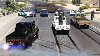 صراع سائقي الشاص والشرطة بعد تنفيذ عدة سرقات لتبدأ مطاردة الشاصات والدوريات | قراند 5 - GTAV