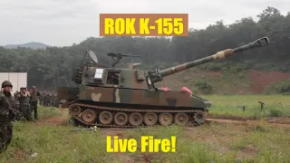 ROK Army fire K-55 155mm Self Propelled Howitzers -  Republic of Korea