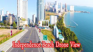 [4K] Aerial drone view independence beach Sihanoukville 2022