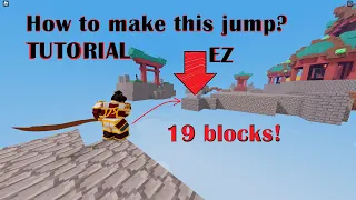 Tutorial on how to jump 21 blocks with yuzi kit | Roblox Bedwars (never use this in a real game)