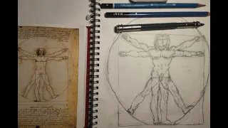 Homo Vitruvianus: From Leornado da Vinci. Drawing time-lapse