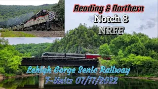 Reading Northern, Lehigh Gorge Scenic Railway w/F-units. NRFF notch 8. Glen Onoko
